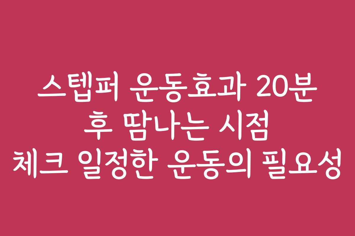 스텝퍼 운동효과 20분 후 땀나는 시점 체크 일정한 운동의 필요성