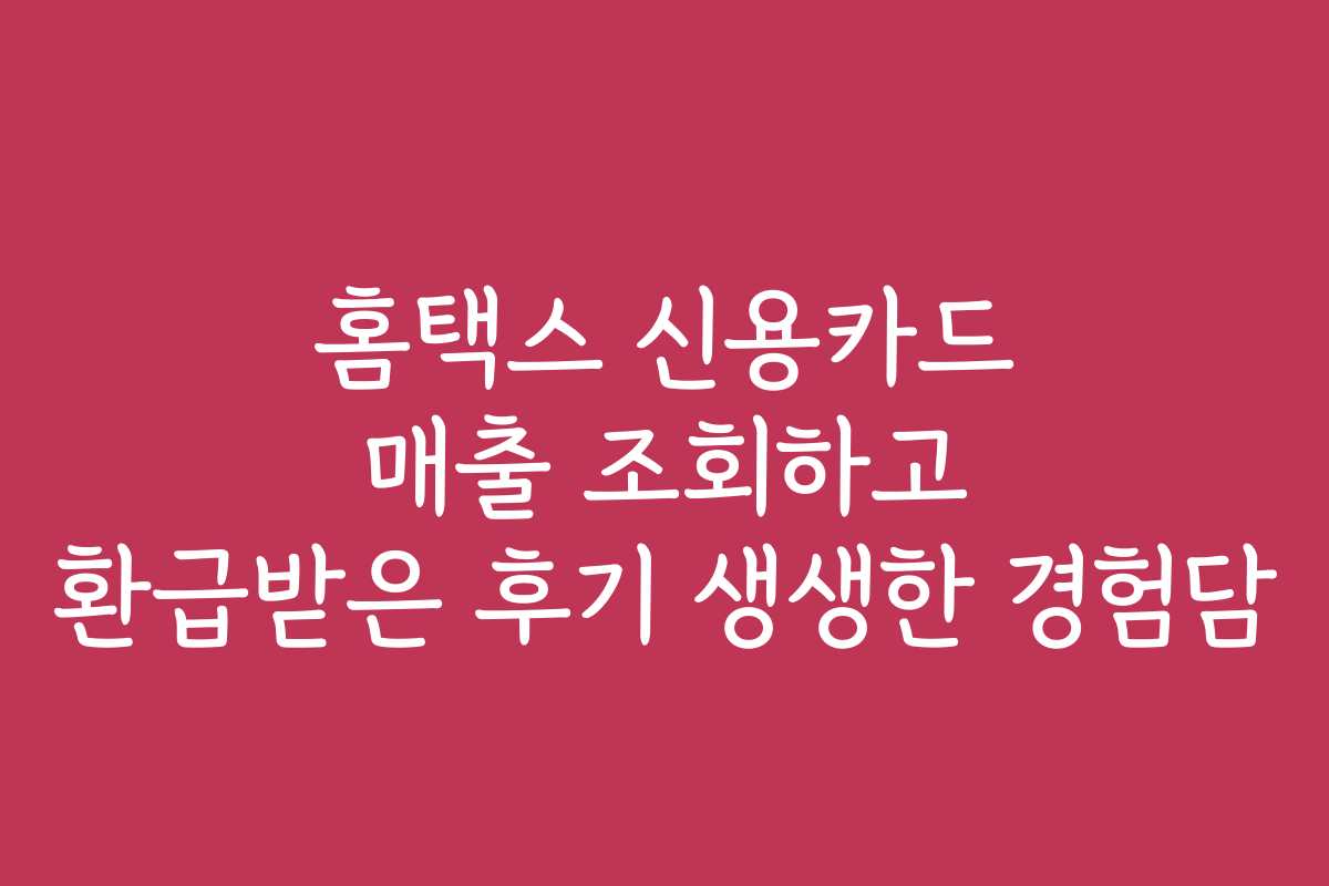 홈택스 신용카드 매출 조회하고 환급받은 후기 생생한 경험담