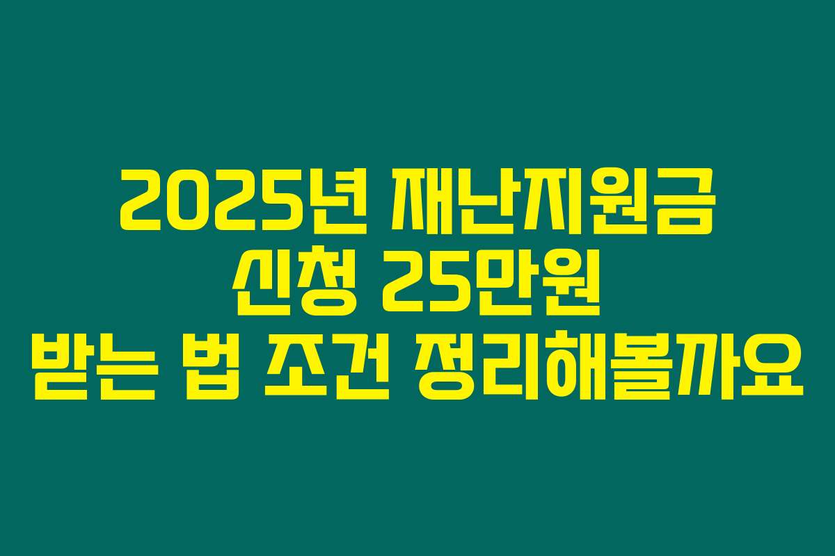 2025년 재난지원금 신청 25만원 받는 법 조건 정리해볼까요
