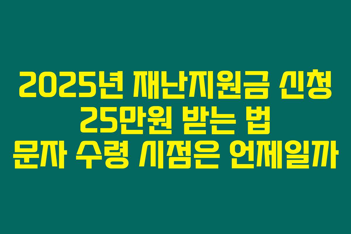 2025년 재난지원금 신청 25만원 받는 법 문자 수령 시점은 언제일까