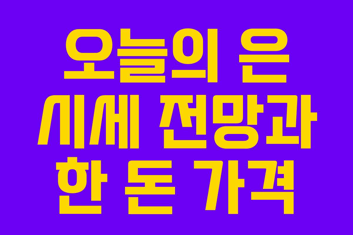 오늘의 은 시세 전망과 한 돈 가격