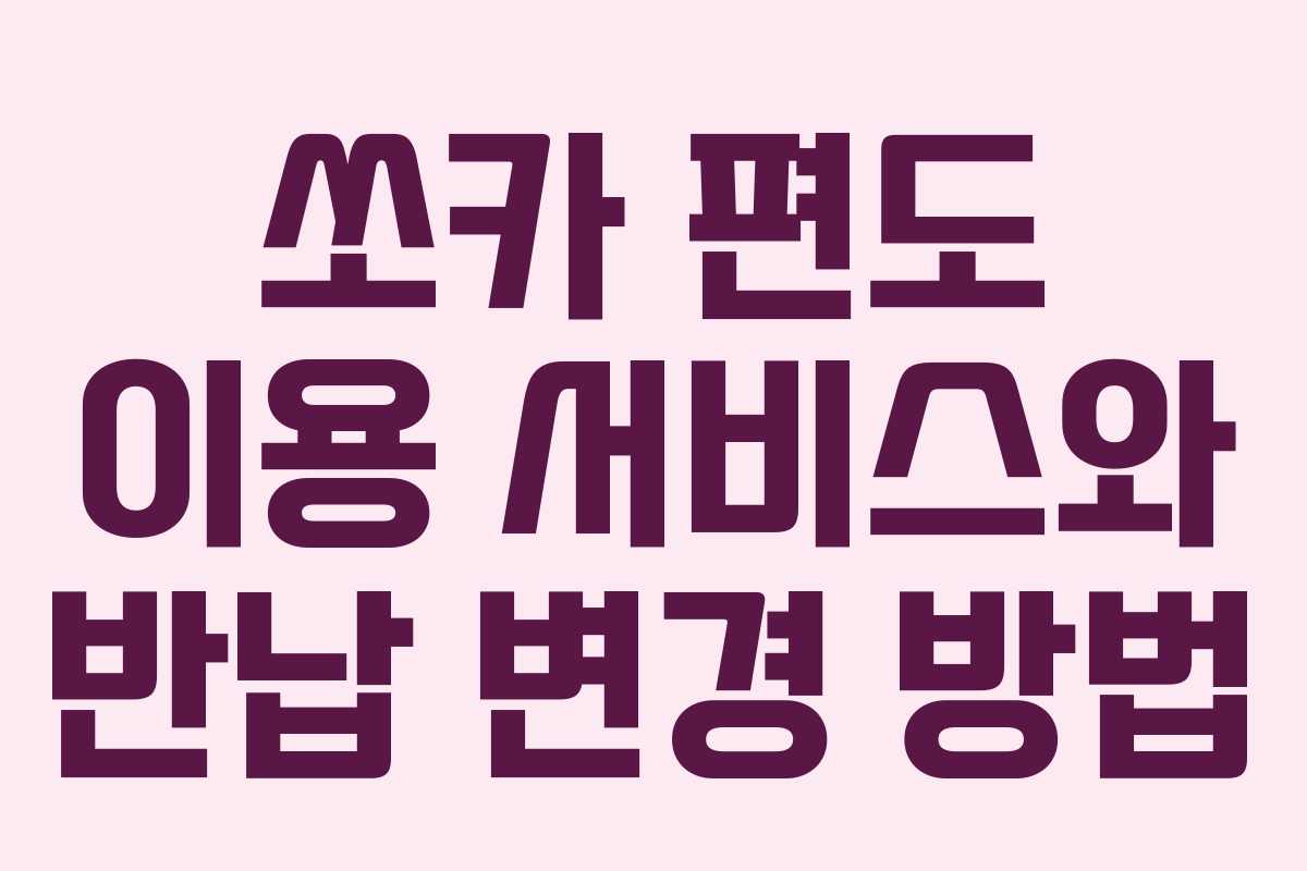 쏘카 편도 이용 서비스와 반납 변경 방법