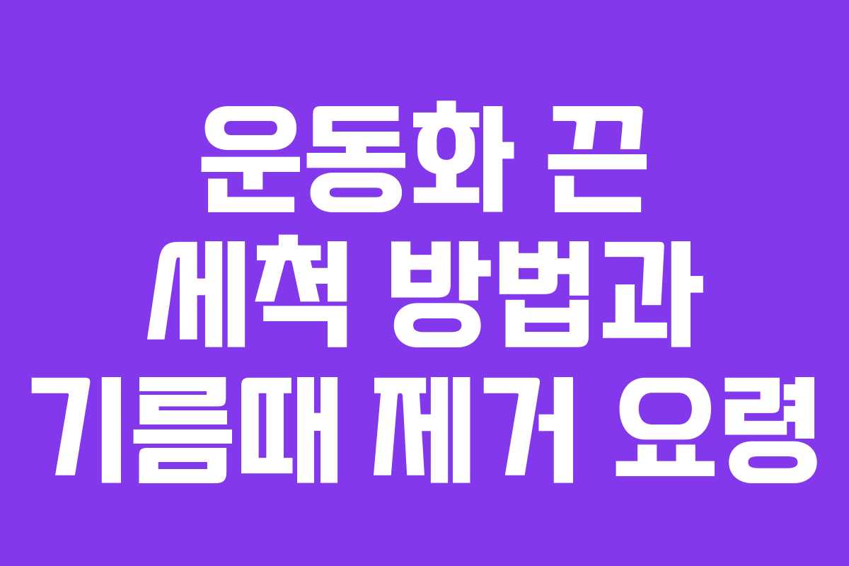 운동화 끈 세척 방법과 기름때 제거 요령