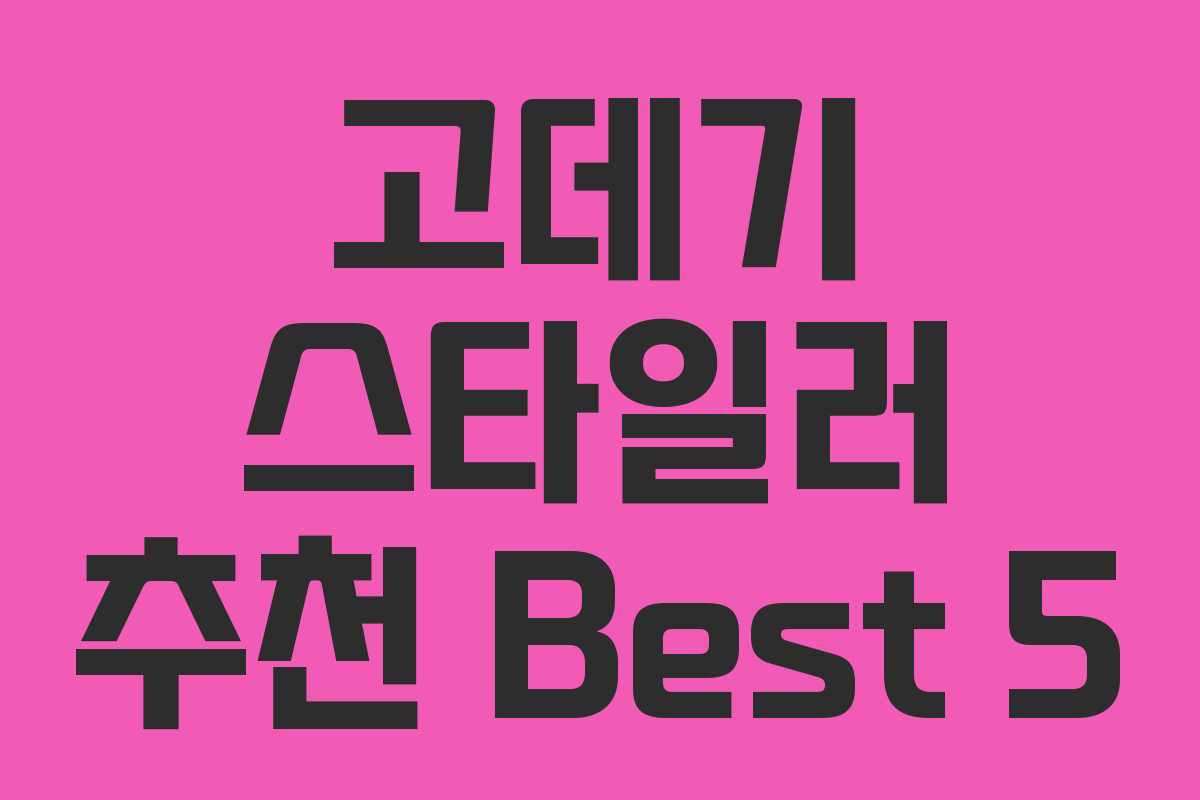 고데기 스타일러 추천 Best 5