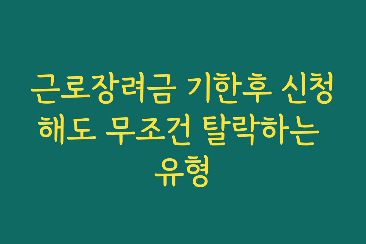 근로장려금 기한후 신청해도 무조건 탈락하는 유형 근로장려금 기한후 신청해도 무조건 탈락하는 유형