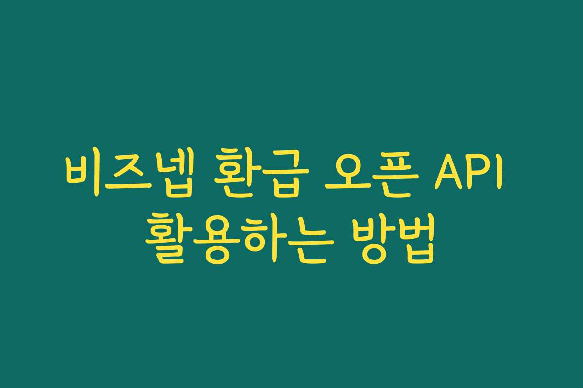 비즈넵 환급 오픈 API 활용하는 방법