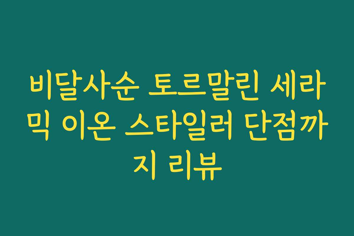 비달사순 토르말린 세라믹 이온 스타일러 단점까지 리뷰 비달사순 토르말린 세라믹 이온 스타일러 단점까지 리뷰