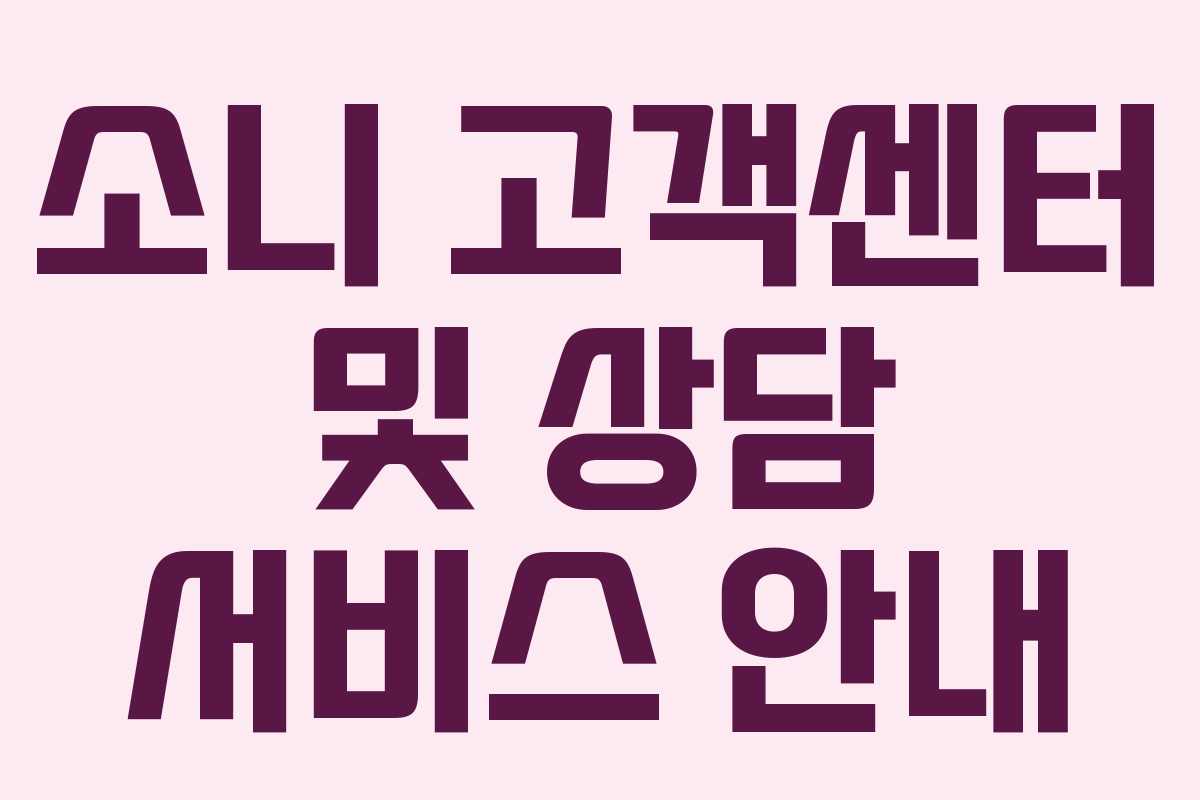 소니 고객센터 및 상담 서비스 안내 소니 고객센터 및 상담 서비스 안내
