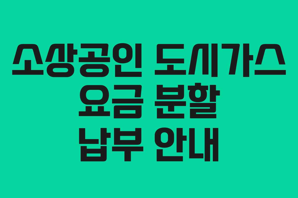 소상공인 도시가스 요금 분할 납부 안내 소상공인 도시가스 요금 분할 납부 안내
