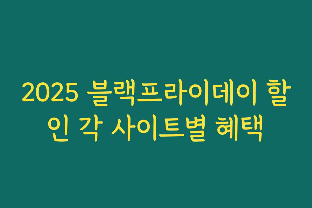 2025 블랙프라이데이 할인 각 사이트별 혜택 2025 블랙프라이데이 할인 각 사이트별 혜택