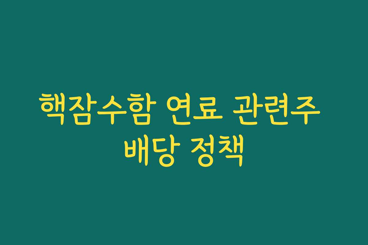 핵잠수함 연료 관련주 배당 정책