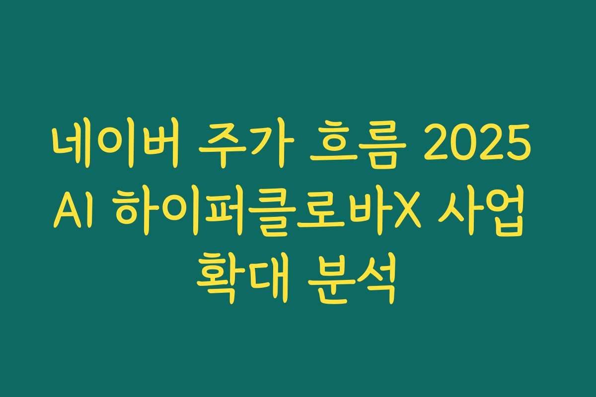 네이버 주가 흐름 2025 AI 하이퍼클로바X 사업 확대 분석