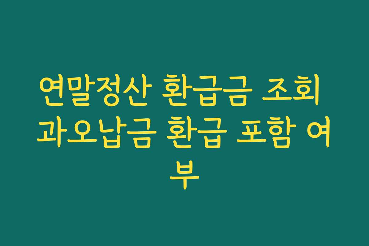 연말정산 환급금 조회 과오납금 환급 포함 여부