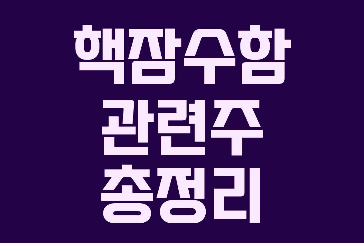 핵잠수함 관련주 총정리 핵잠수함 관련주 총정리