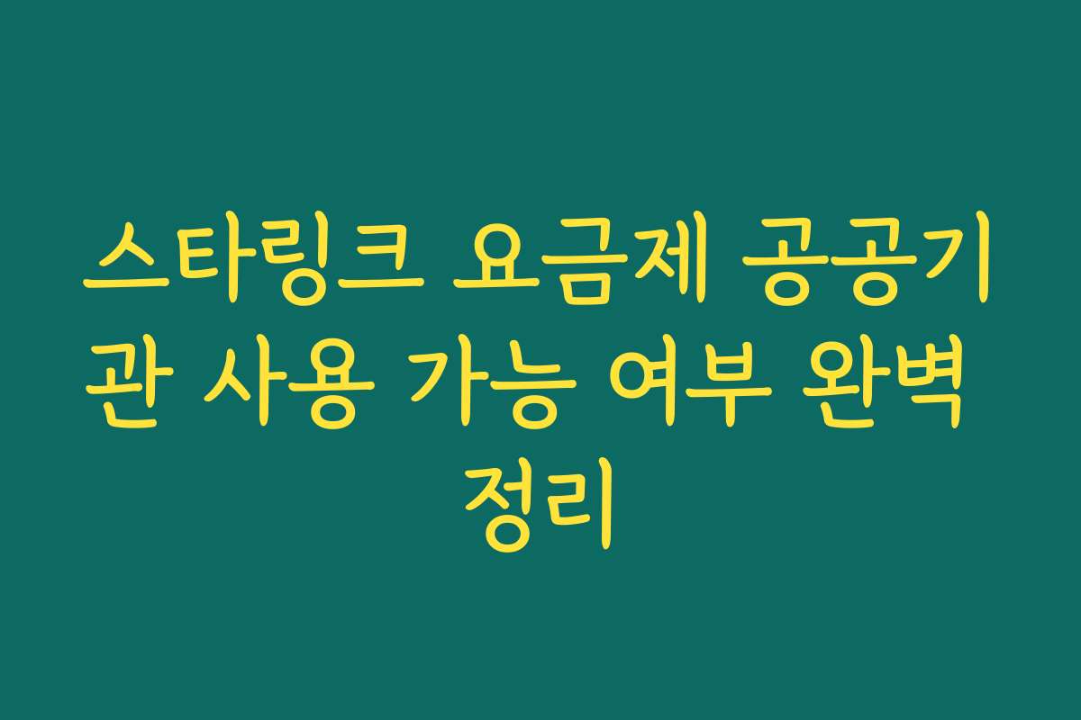 스타링크 요금제 공공기관 사용 가능 여부 완벽 정리