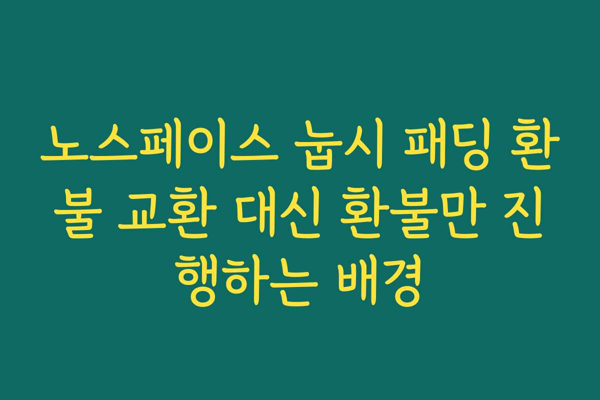 노스페이스 눕시 패딩 환불 교환 대신 환불만 진행하는 배경