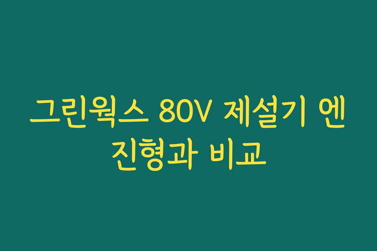 그린웍스 80V 제설기 엔진형과 비교