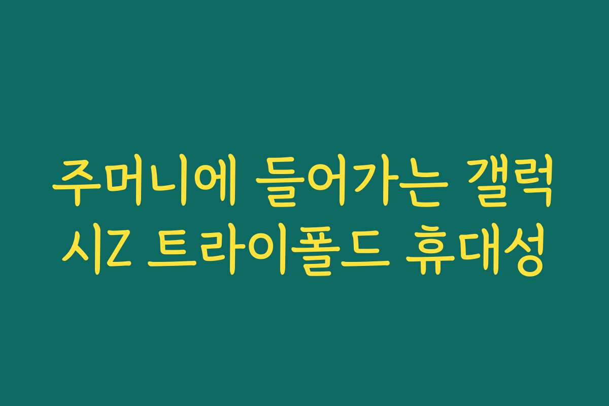 주머니에 들어가는 갤럭시Z 트라이폴드 휴대성