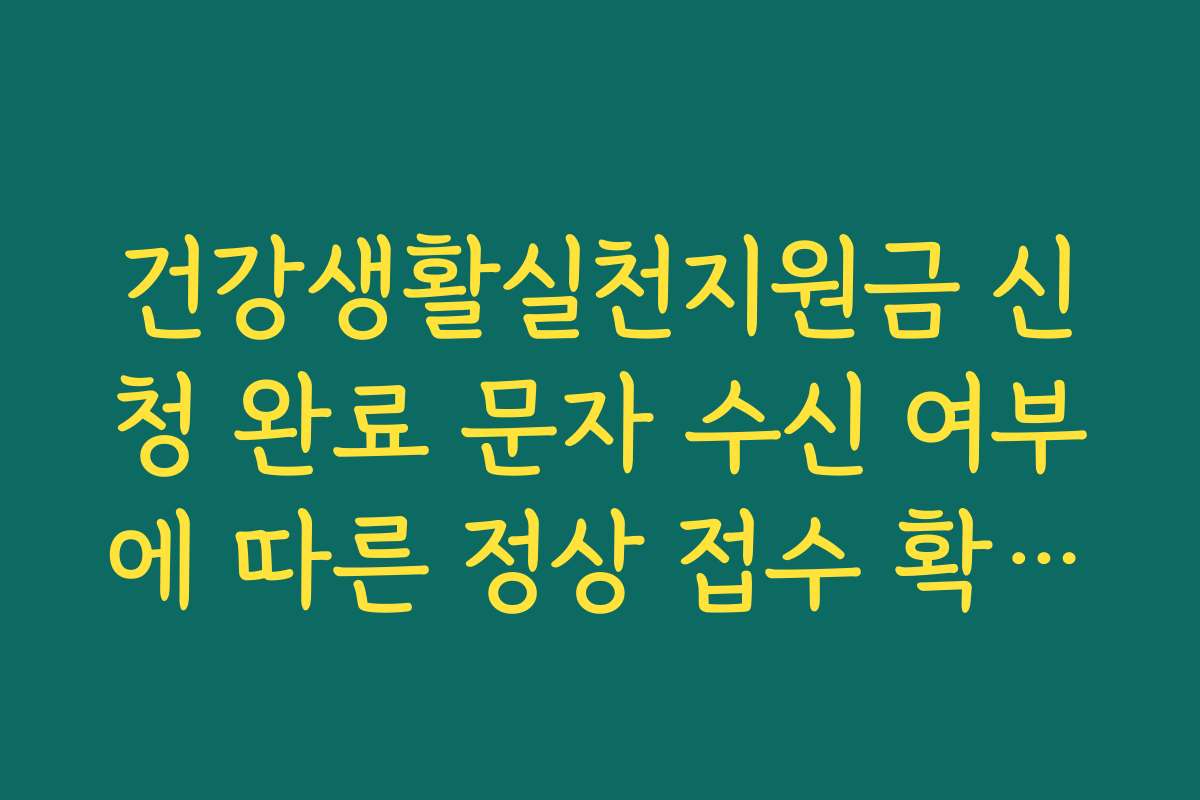 건강생활실천지원금 신청 완료 문자 수신 여부에 따른 정상 접수 확인법