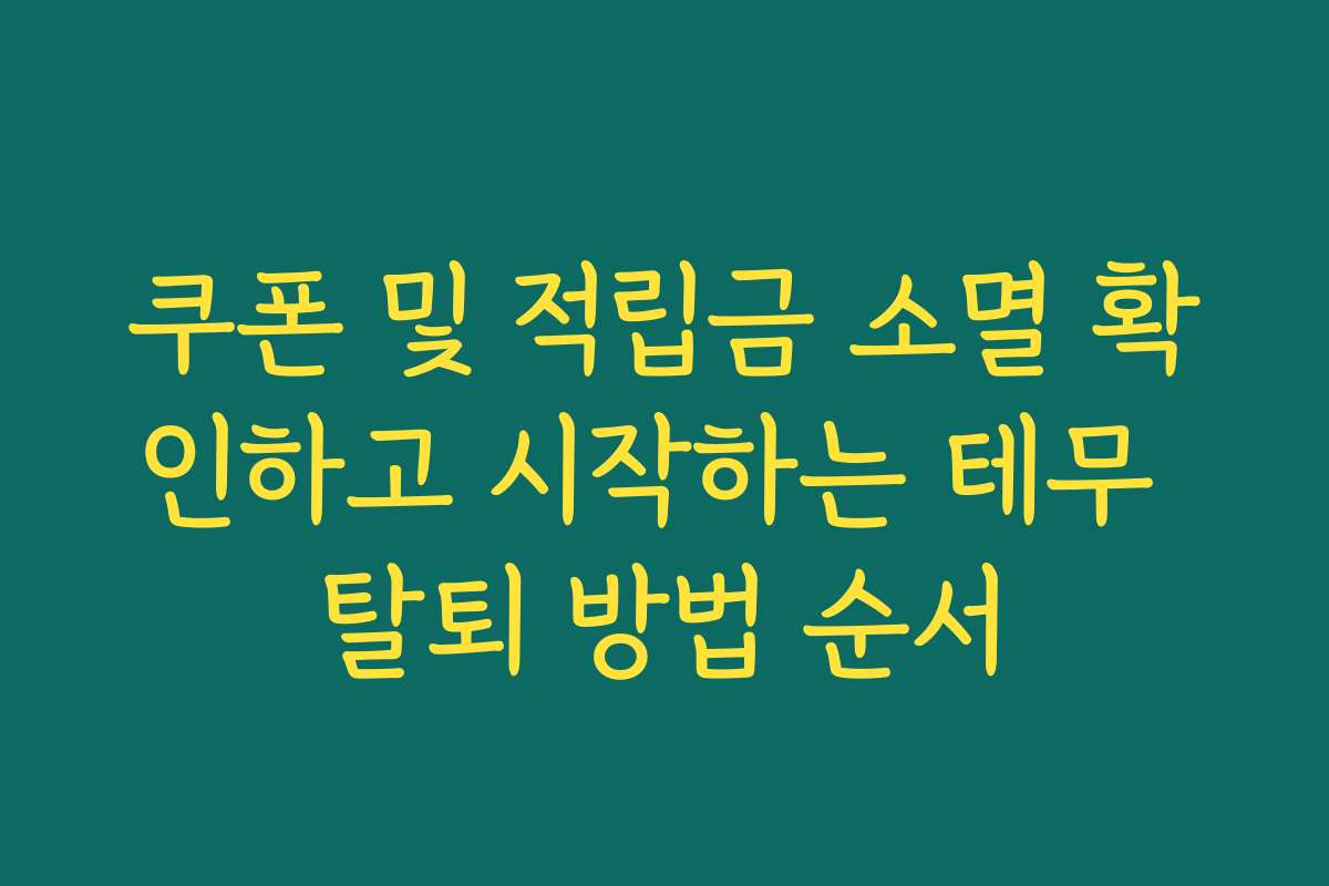 쿠폰 및 적립금 소멸 확인하고 시작하는 테무 탈퇴 방법 순서
