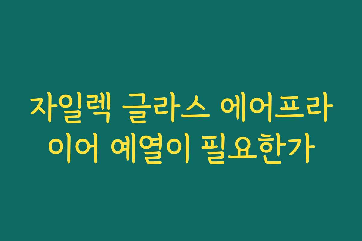 자일렉 글라스 에어프라이어 예열이 필요한가