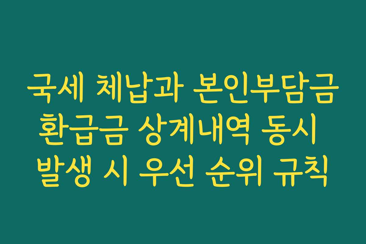 국세 체납과 본인부담금환급금 상계내역 동시 발생 시 우선 순위 규칙