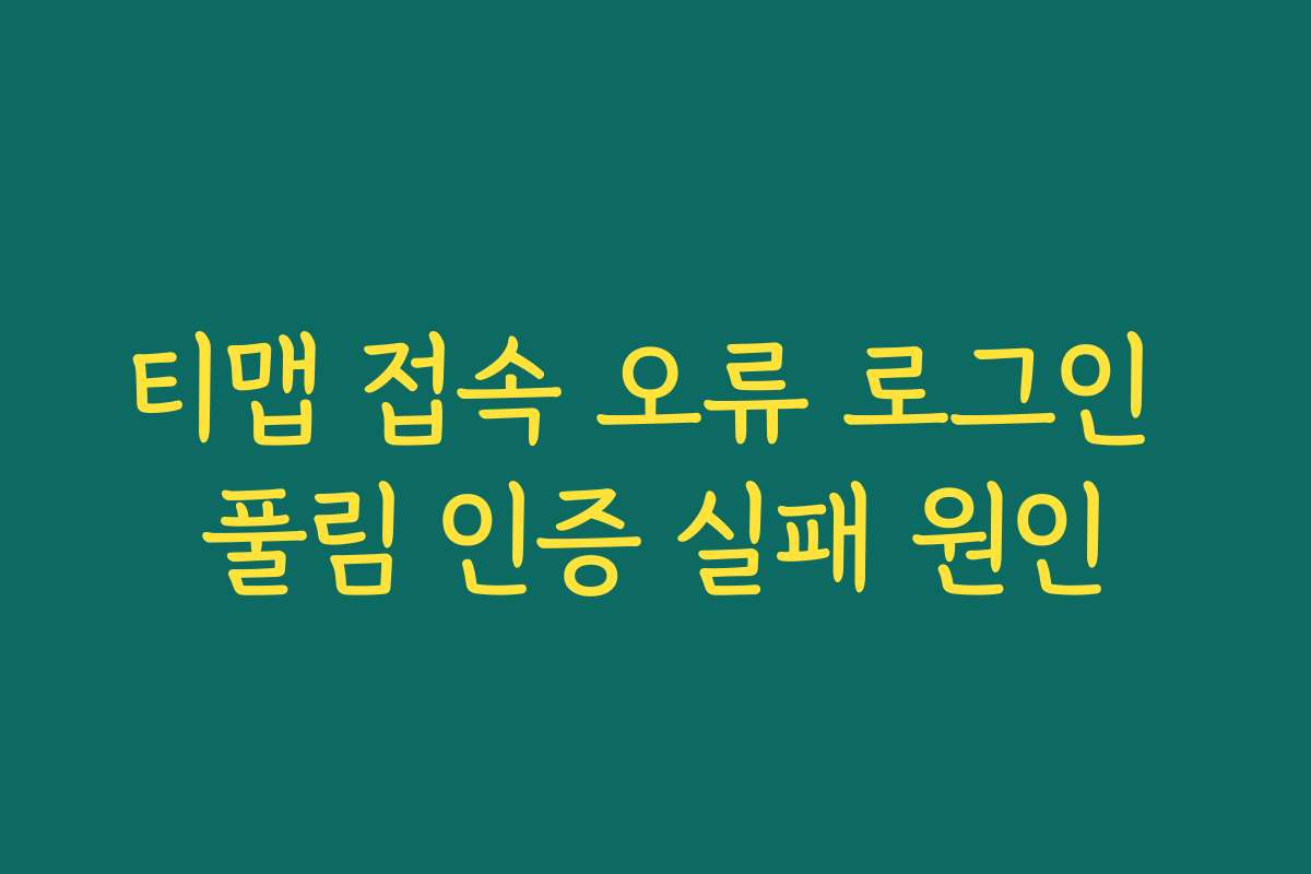 티맵 접속 오류 로그인 풀림 인증 실패 원인