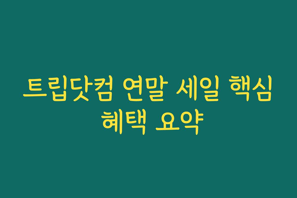 트립닷컴 연말 세일 핵심 혜택 요약