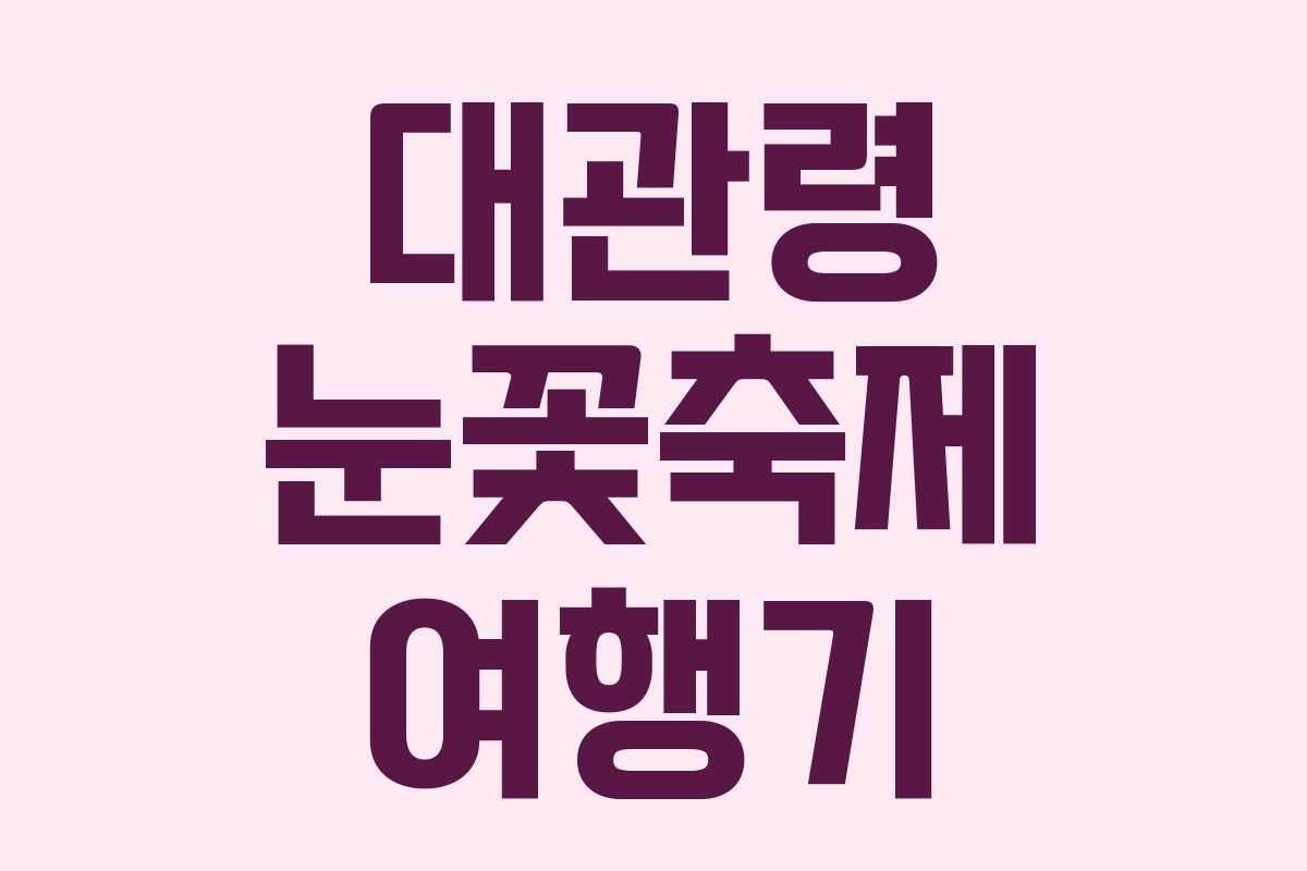 대관령 눈꽃축제 여행기