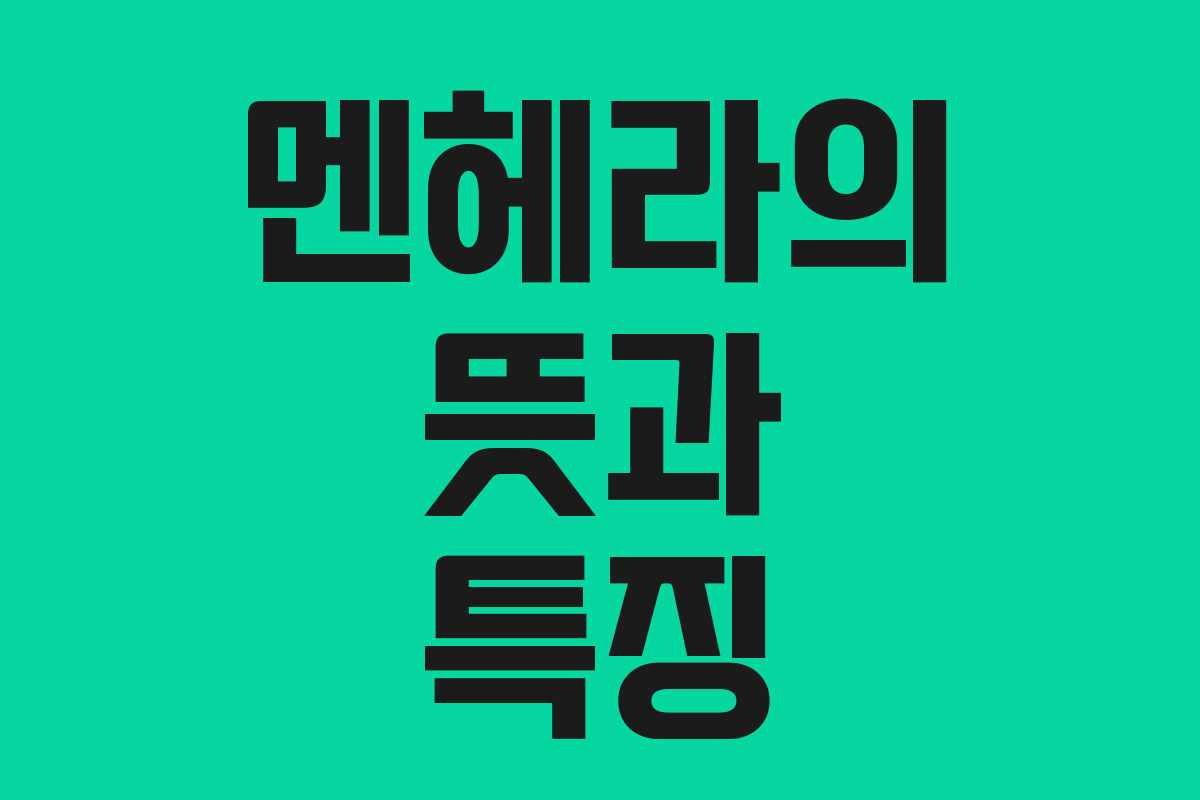 멘헤라의 뜻과 특징