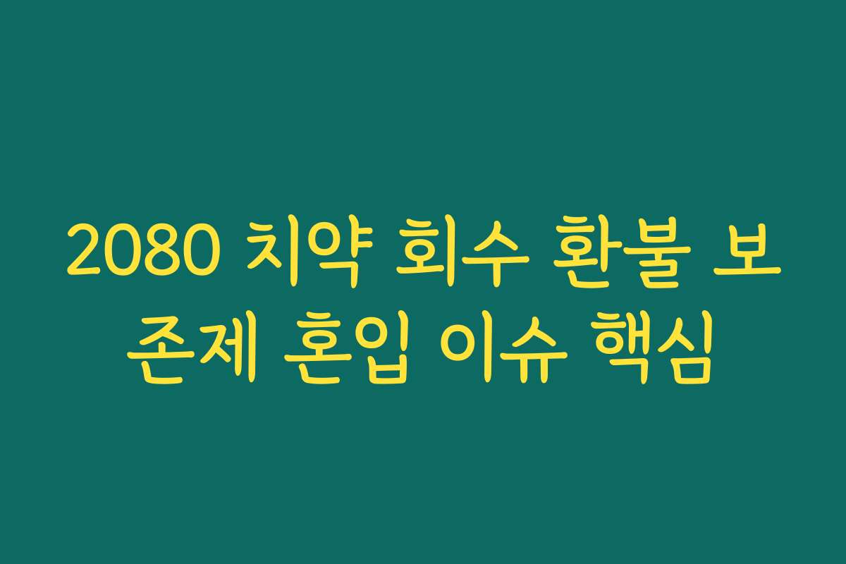 2080 치약 회수 환불 보존제 혼입 이슈 핵심