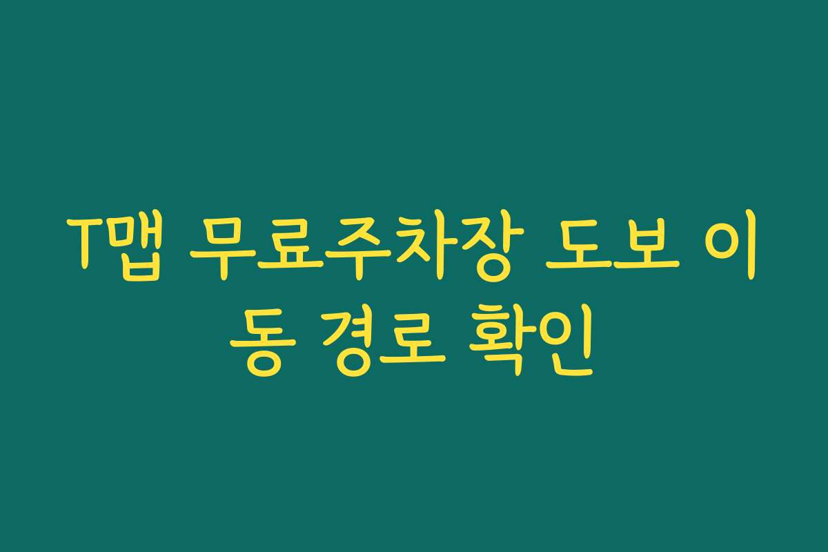 T맵 무료주차장 도보 이동 경로 확인