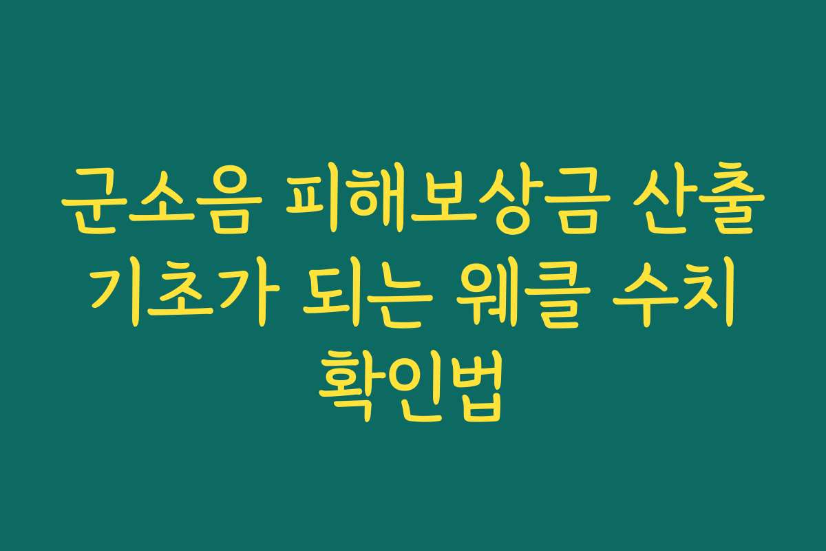 군소음 피해보상금 산출 기초가 되는 웨클 수치 확인법