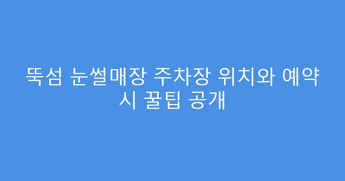 뚝섬 눈썰매장 주차장 위치와 예약 시 꿀팁 공개