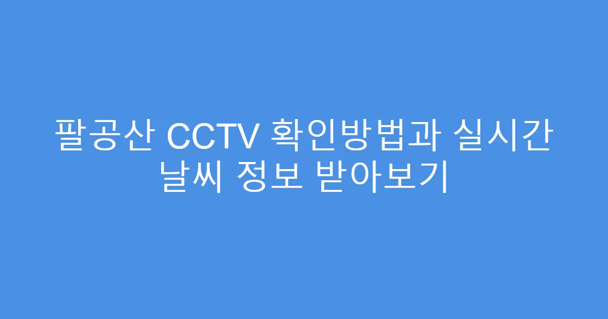 팔공산 CCTV 확인방법과 실시간 날씨 정보 받아보기