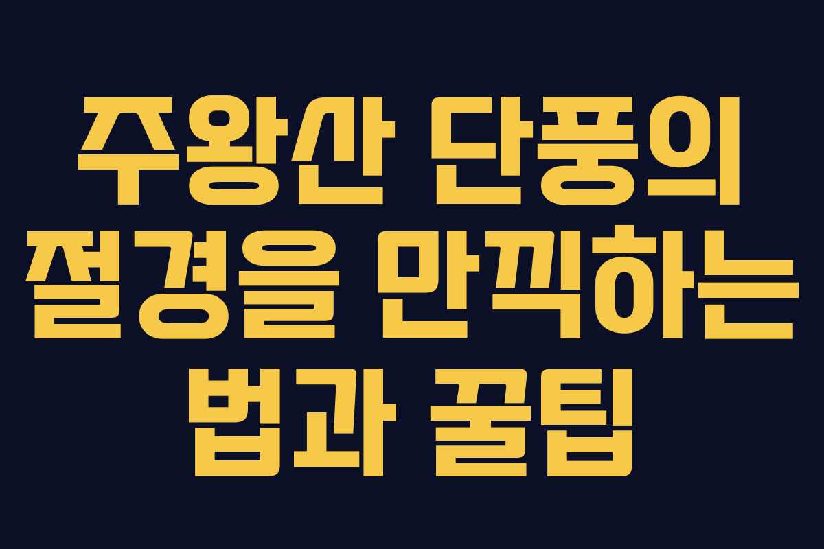 주왕산 단풍의 절경을 만끽하는 법과 꿀팁