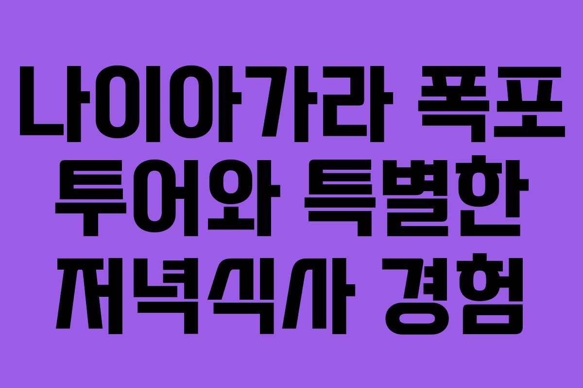 나이아가라 폭포 투어와 특별한 저녁식사 경험