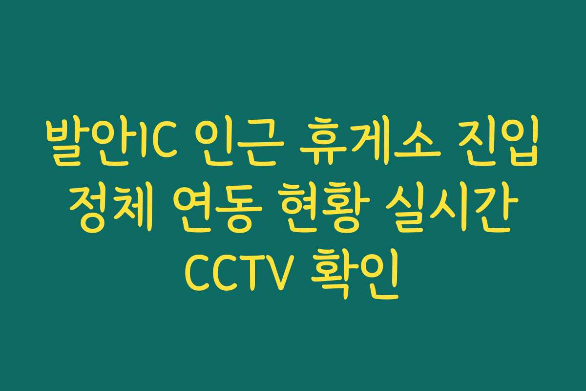 발안IC 인근 휴게소 진입 정체 연동 현황 실시간 CCTV 확인
