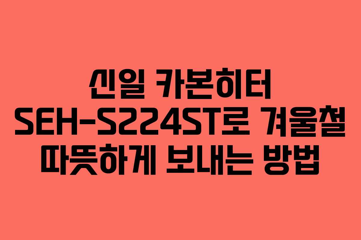 신일 카본히터 SEH-S224ST로 겨울철 따뜻하게 보내는 방법