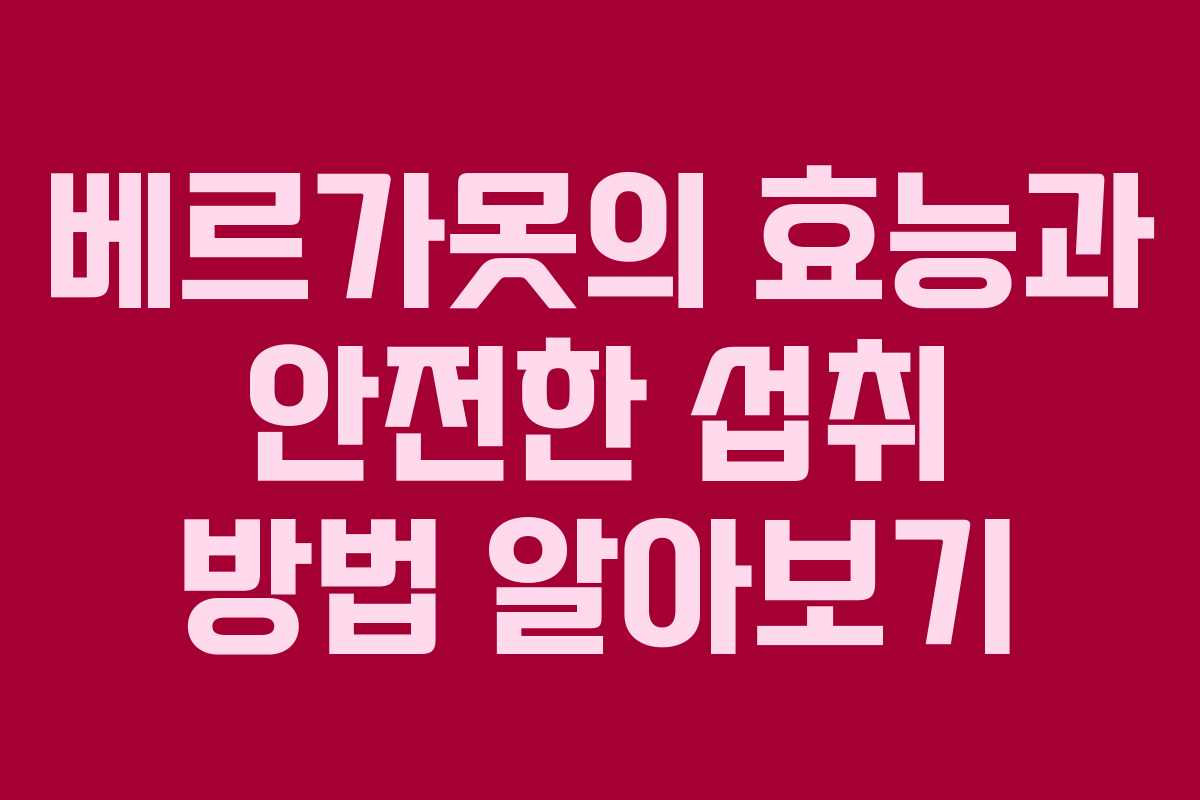 베르가못의 효능과 안전한 섭취 방법 알아보기