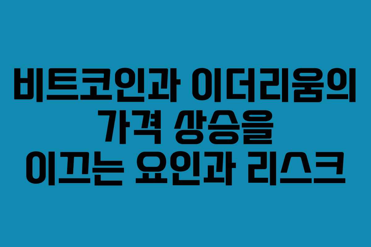 비트코인과 이더리움의 가격 상승을 이끄는 요인과 리스크