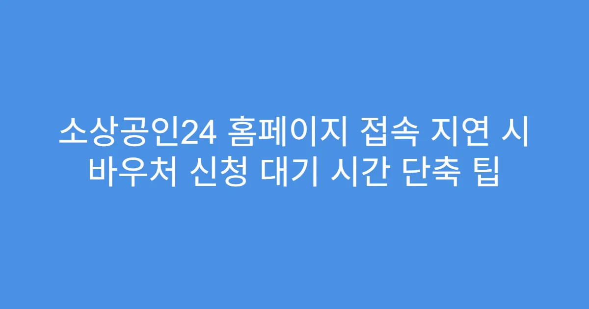 소상공인24 홈페이지 접속 지연 시 바우처 신청 대기 시간 단축 팁