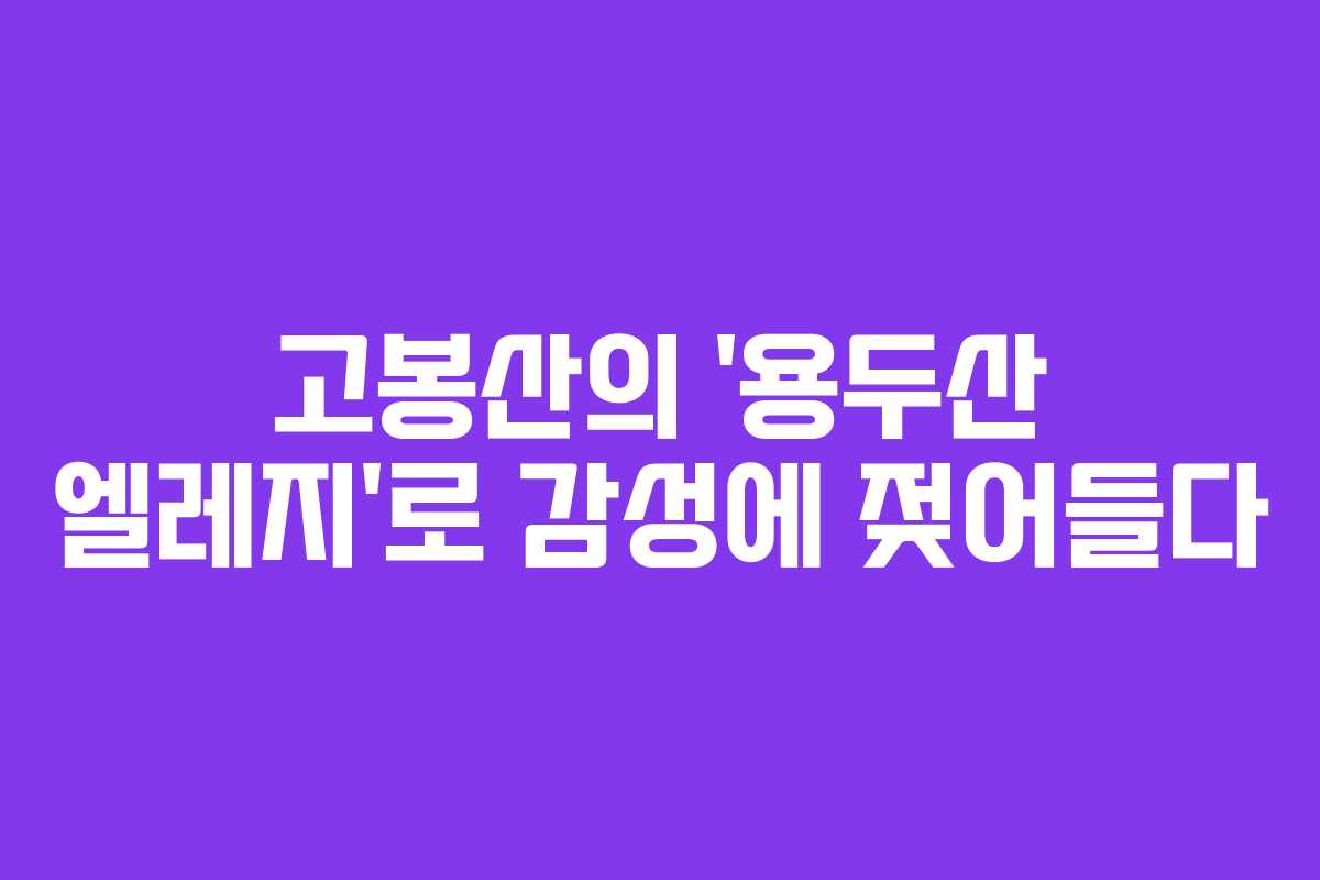 고봉산의 ‘용두산 엘레지’로 감성에 젖어들다
