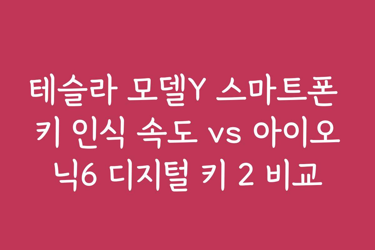테슬라 모델Y 스마트폰 키 인식 속도 vs 아이오닉6 디지털 키 2 비교