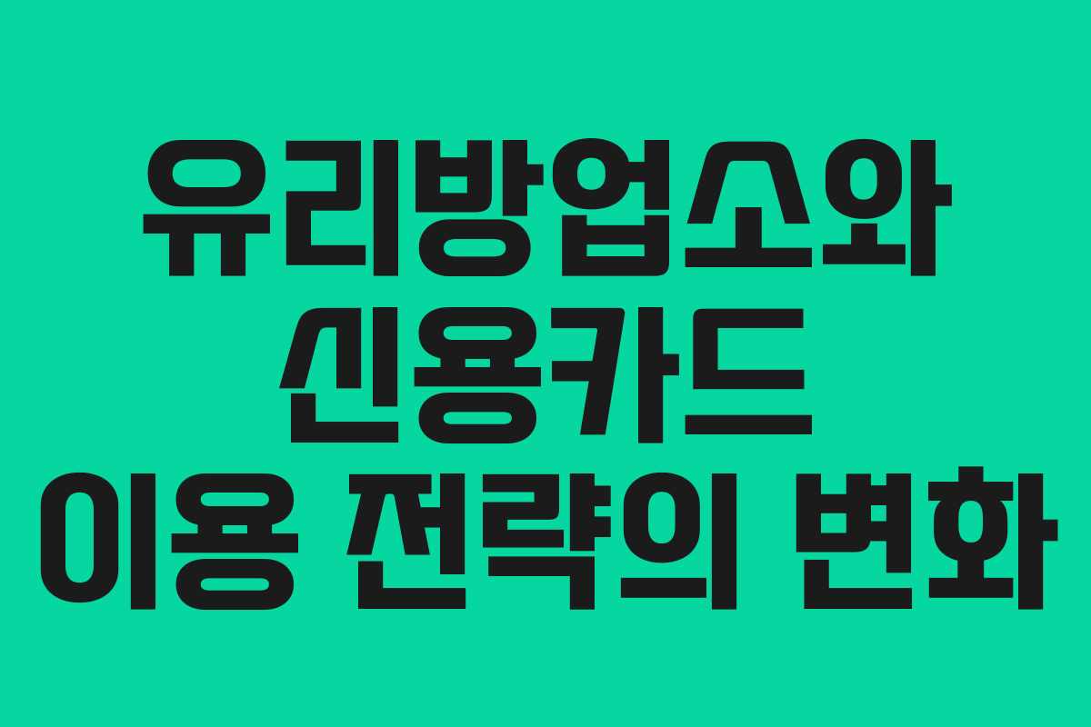 유리방업소와 신용카드 이용 전략의 변화