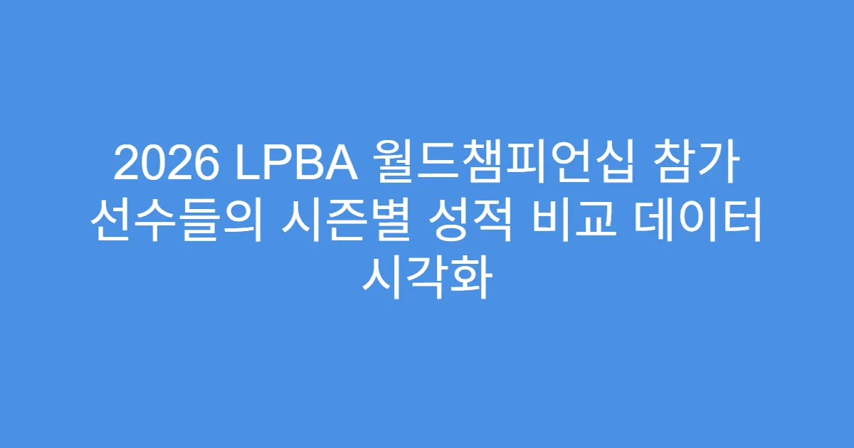 2026 LPBA 월드챔피언십 참가 선수들의 시즌별 성적 비교 데이터 시각화
