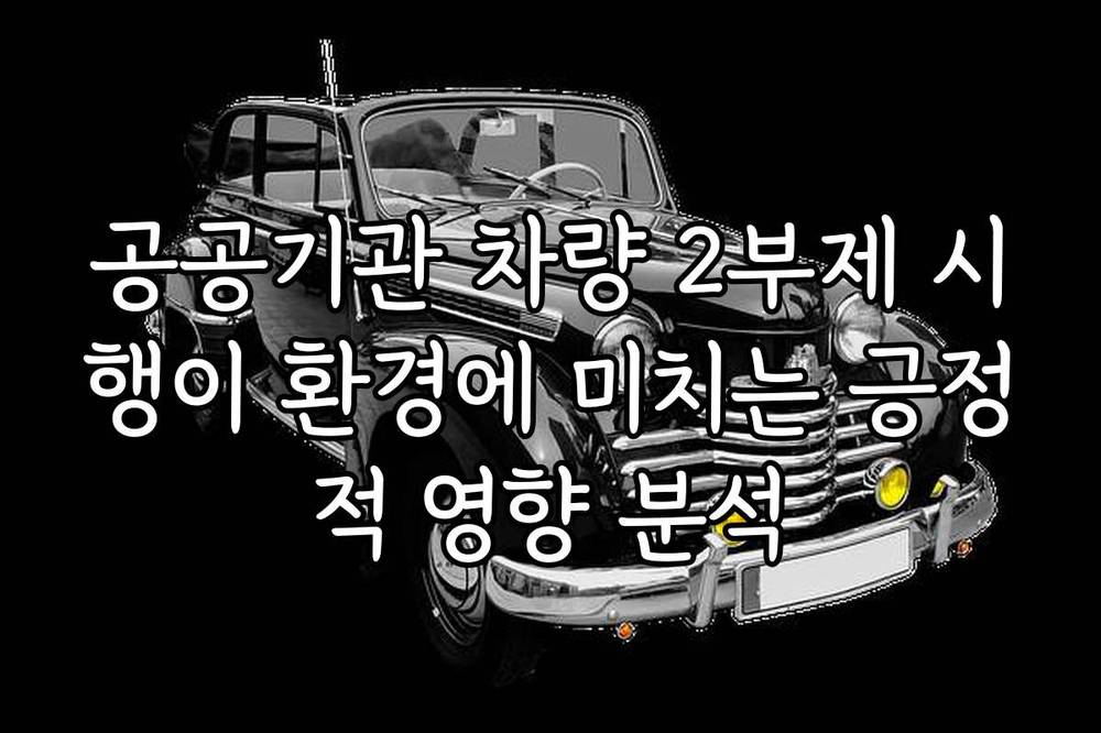 공공기관 차량 2부제 시행이 환경에 미치는 긍정적 영향 분석