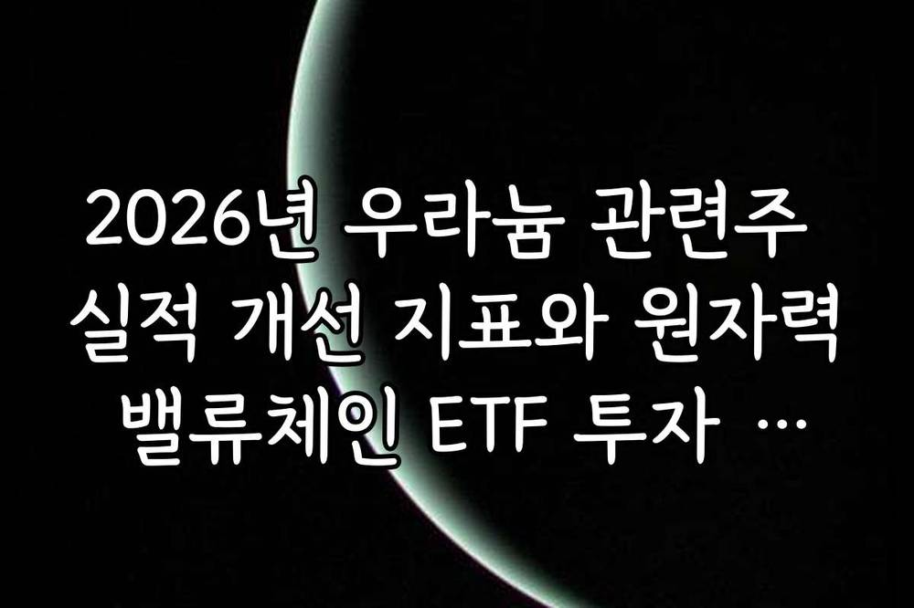 2026년 우라늄 관련주 실적 개선 지표와 원자력 밸류체인 ETF 투자 수익률 팁