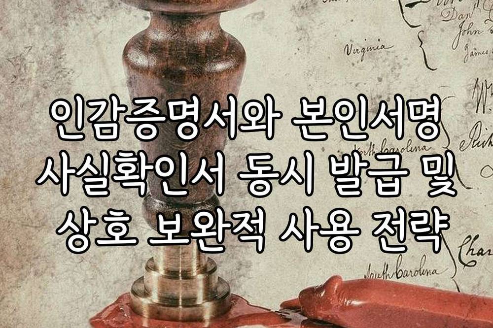 인감증명서와 본인서명사실확인서 동시 발급 및 상호 보완적 사용 전략
