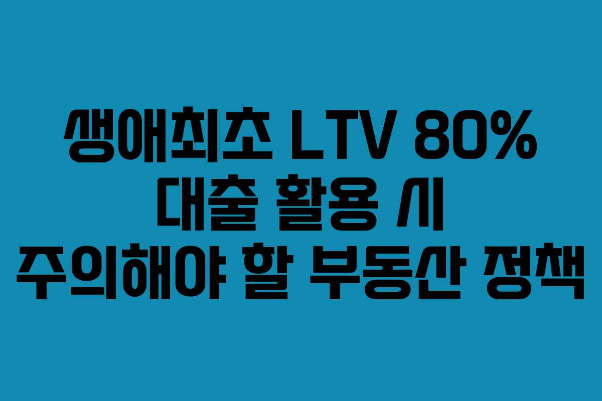 생애최초-LTV-80%-대출-활용-시-주의해야-할-부동산-정책